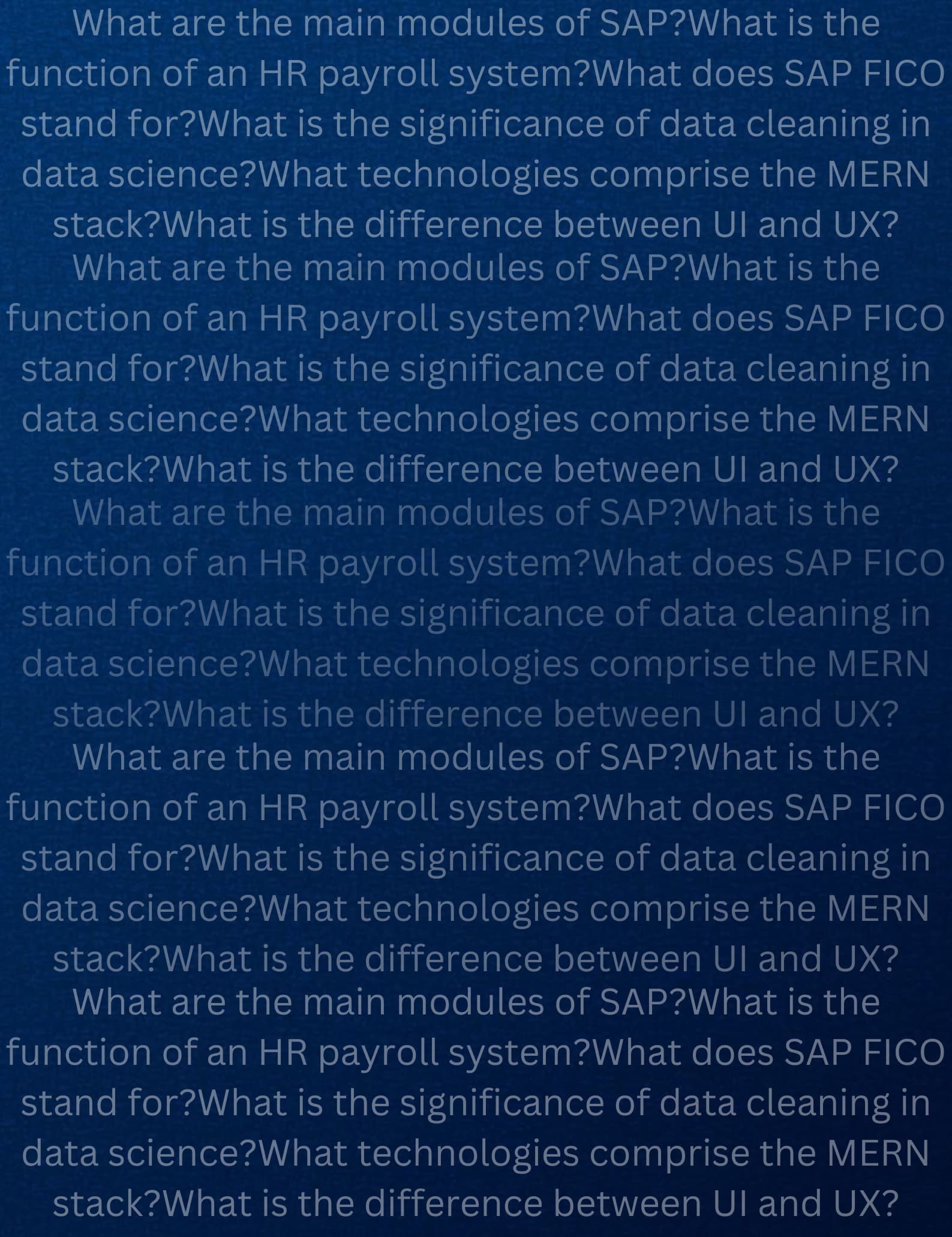 Interactive quiz on IT and SAP topics